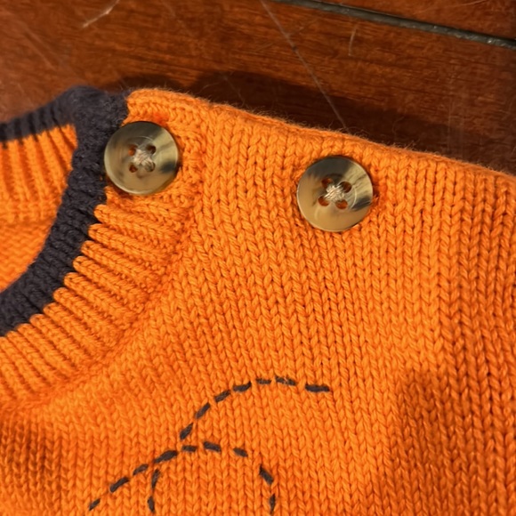 Gymboree 2005 Fly Boys Orange Bi-plane 100% cotton airplane sweater 3-6 months - Picture 11 of 12